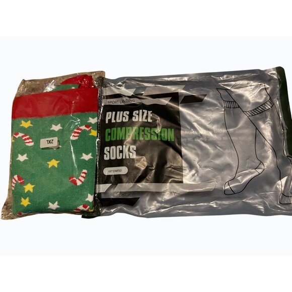 Christmas Compression Socks -Plus Size 2XL - 3 New Pairs - See 3/$20 sale - Picture 5 of 7